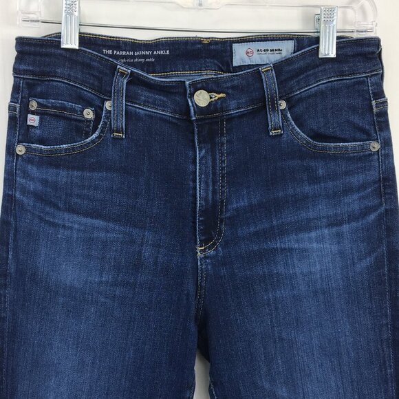 AG Denim Farrah High Rise Skinny Ankle Jeans Size 28 EXCELLENT Condition - Picture 2 of 10